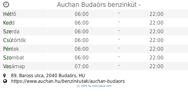 Auchan Buda rs benzink t Buda rs nyitva tart s 89 Baross utca